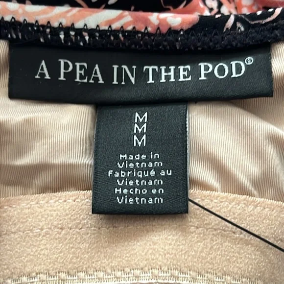 A Pea In The Pod Maternity Floral Multicolored One Piece SwimSuit SZ M - Picture 5 of 6